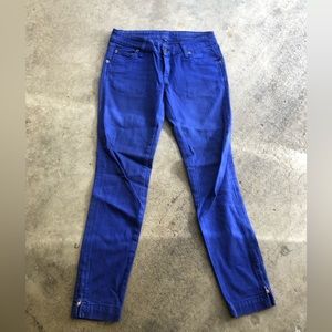Y2K Carmar cobalt blue Cropped jeans with side zippers size 24
